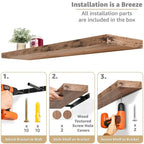 Sorbus Long Floating Shelves for Wall Set of 2 - 35L x 9W x 1.5H