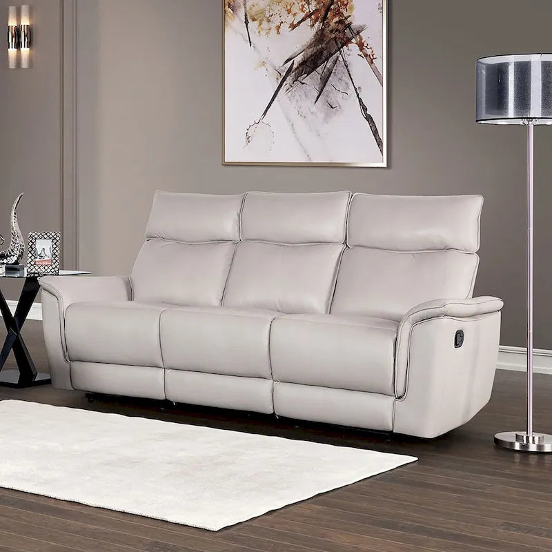Sofá Reclinable Manual con Brazos Acolchados Acampanados
