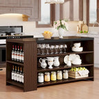 55 Inches Farmhouse Kitchen Island with Storage for Kitchen, Dining Room
