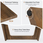 Table de salle à manger de style rustique de 180 cm pour 6 à 8 personnes avec pied central solide