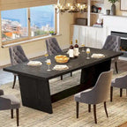 Table de salle à manger de style rustique de 180 cm pour 6 à 8 personnes avec pied central solide
