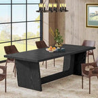 Table de salle à manger de style rustique de 180 cm pour 6 à 8 personnes avec pied central solide