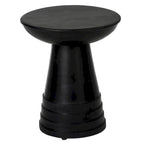 Mesa auxiliar redonda de madera maciza de 16 pulg.