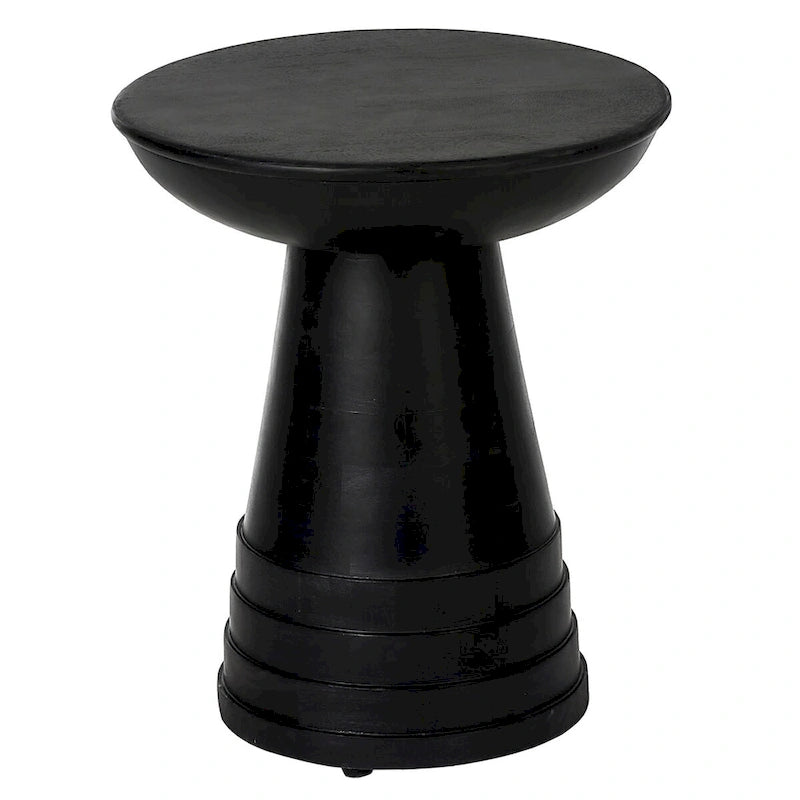 Mesa auxiliar redonda de madera maciza de 16 pulg.