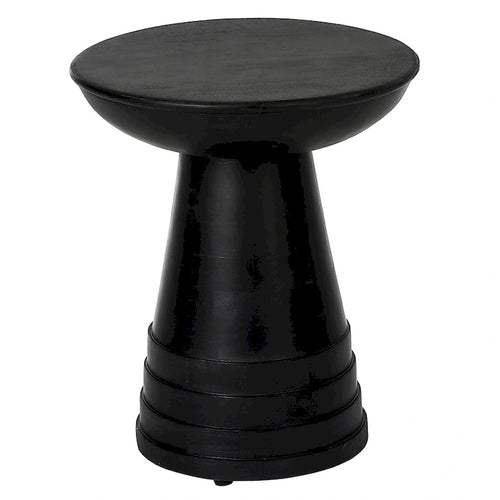 Mesa auxiliar redonda de madera maciza de 16 pulg.