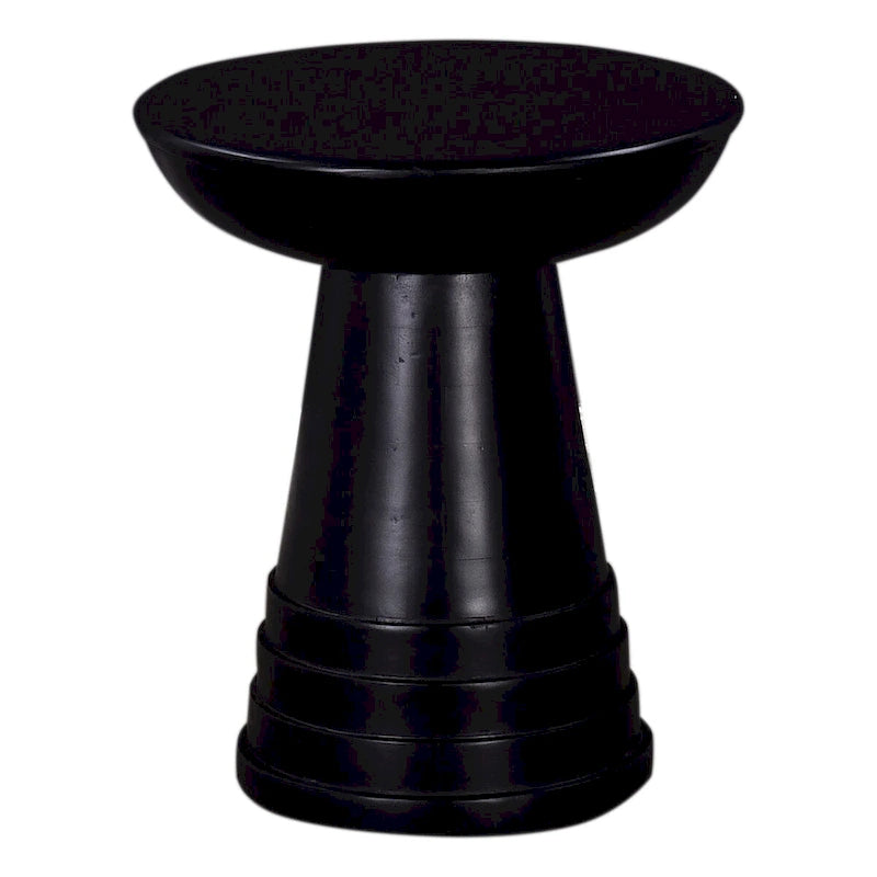 Mesa auxiliar redonda de madera maciza de 16 pulg.