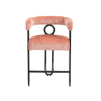 Tabourets de bar contemporains avec repose-pieds, revêtement chenille et cuir (lot de 2)