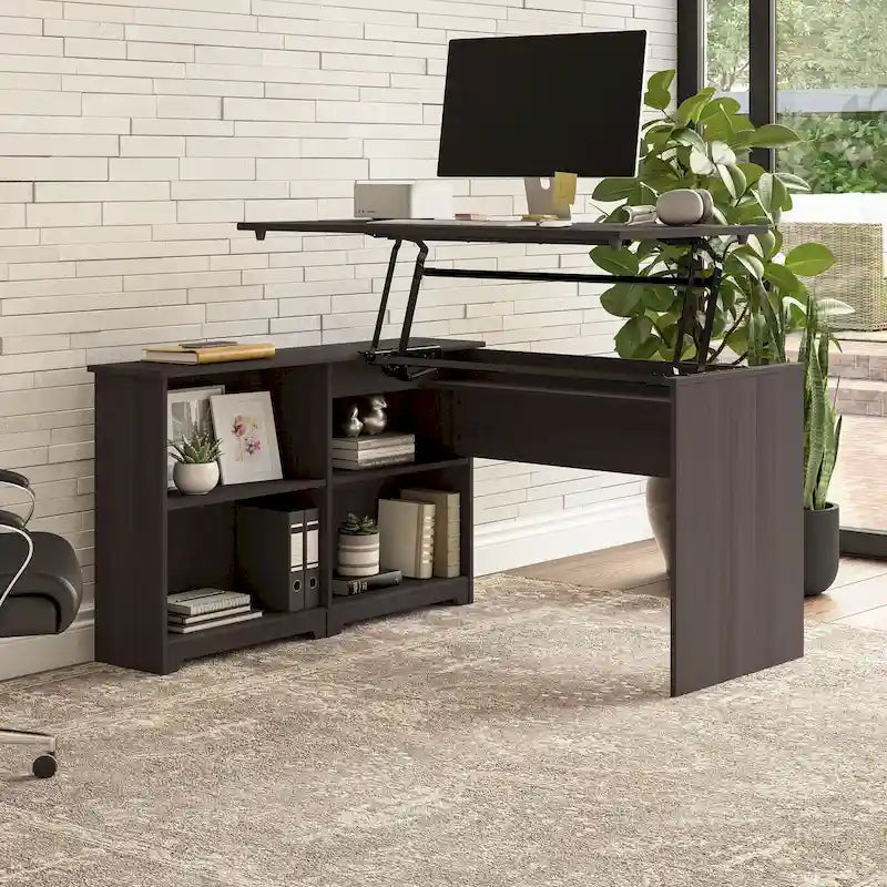 Bush Furniture Cabot Bureau d'angle debout 52 po avec étagères