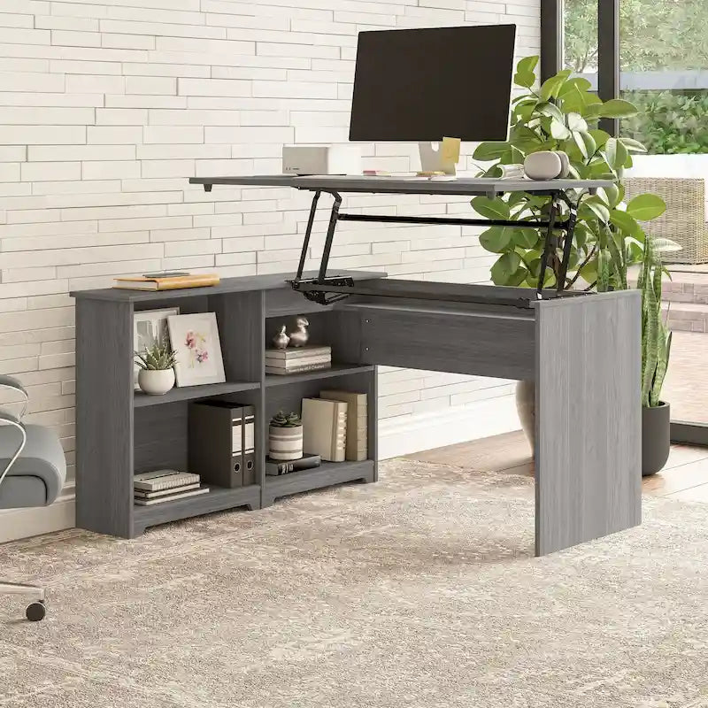 Bush Furniture Cabot Bureau d'angle debout 52 po avec étagères