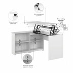 Bush Furniture Cabot 52W Standing Corner Desk with Shelves