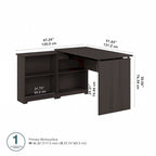 Bush Furniture Cabot 52W Standing Corner Desk with Shelves